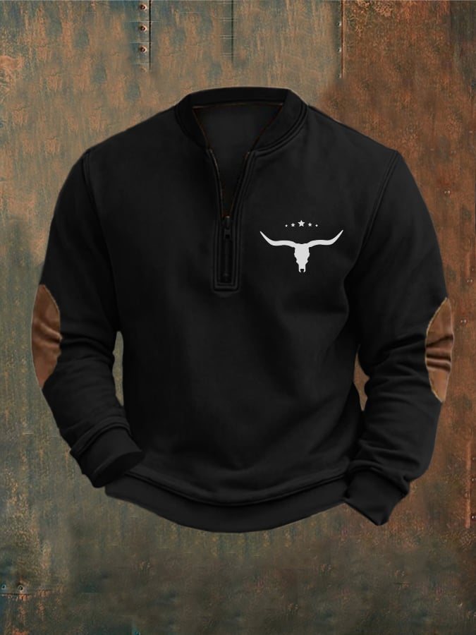 Men's Vintage Western Zip-Up Top