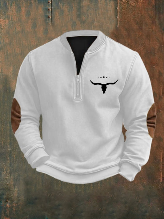 Men's Vintage Western Zip-Up Top