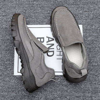 Men's Orthopedic Genuine Leather Shoes for Diabetics, Arch Support Hiking Shoes for Plantar Fasciitis