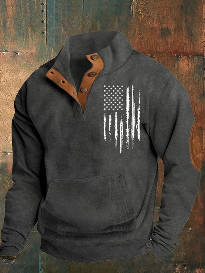 Men's Aintage Flag Print Sweatshirt
