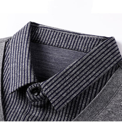 🔥Men's Fake 2-Piece Knitted Shirt