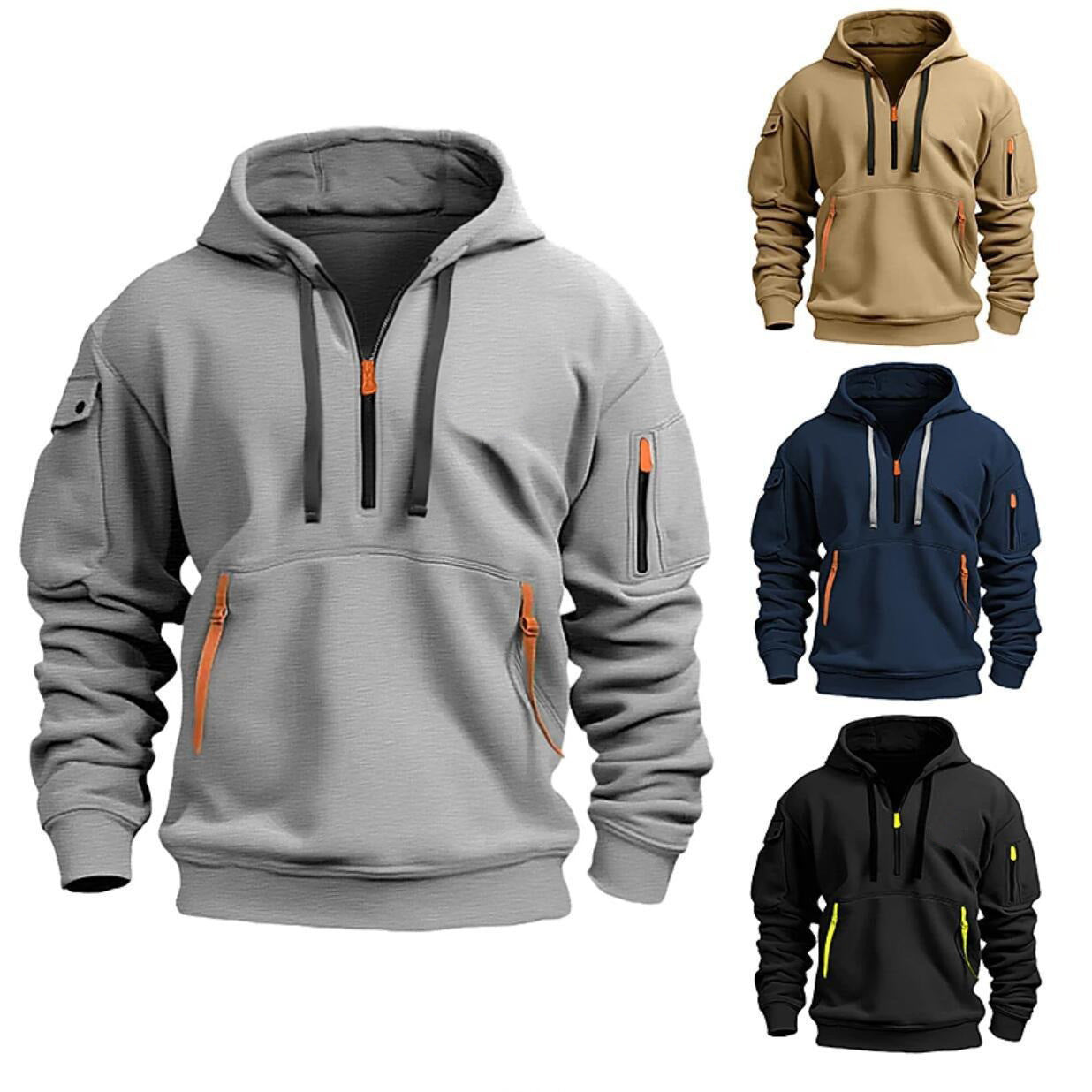 Men's Pocket Pullover Sports Casual Jacket