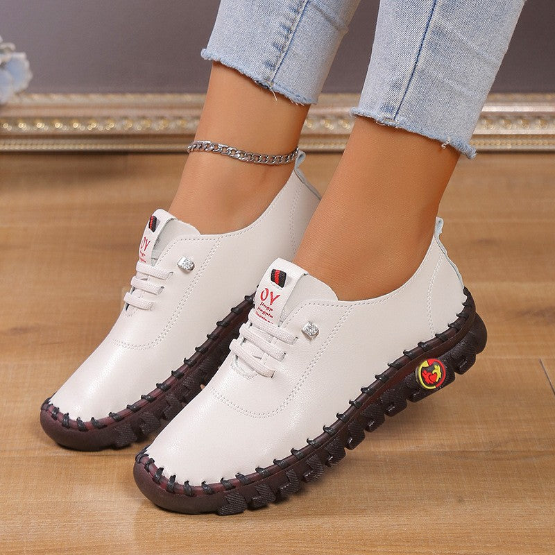 🔥Last Day Promotion 50% OFF - Women's Comfortable Flat Leather Sneakers
