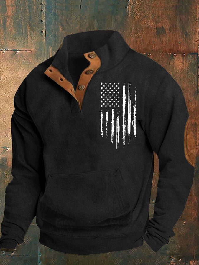 Men's Aintage Flag Print Sweatshirt
