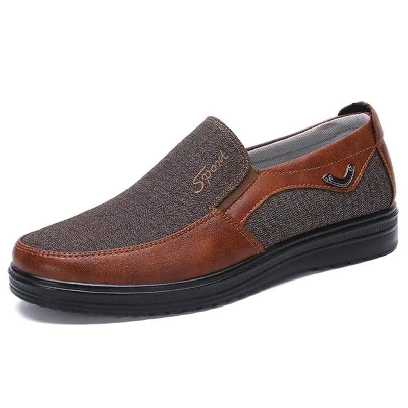 MEN'S EXTENDED WIDTH FOOT AND HEEL COMFORTABLE INSOLE NON-SLIP SHOES