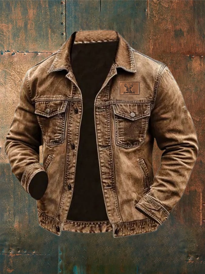 Men's Western Vintage Pocket Lapel Casual Jacket