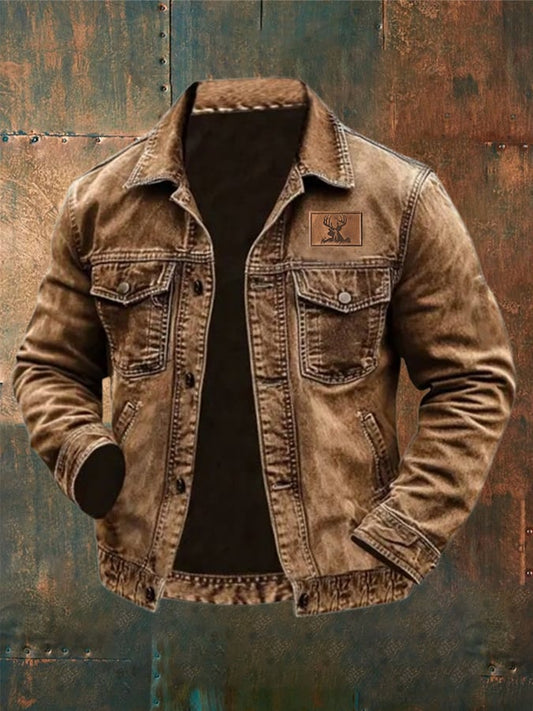 Men's Western Vintage Pocket Lapel Casual Jacket