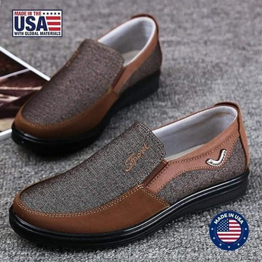 MEN'S EXTENDED WIDTH FOOT AND HEEL COMFORTABLE INSOLE NON-SLIP SHOES
