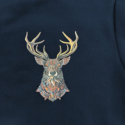 Men's Sweatshirt Quarter Zip Sweatshirt Black Navy Blue Brown Gray Half Zip Reindeer Print Christmas Daily Holiday Streetwear Casual Thin fleece Fall & Winter Clothing Apparel Hoodies Sweatshirts