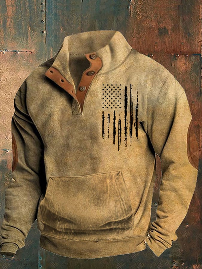 Men's Aintage Flag Print Sweatshirt