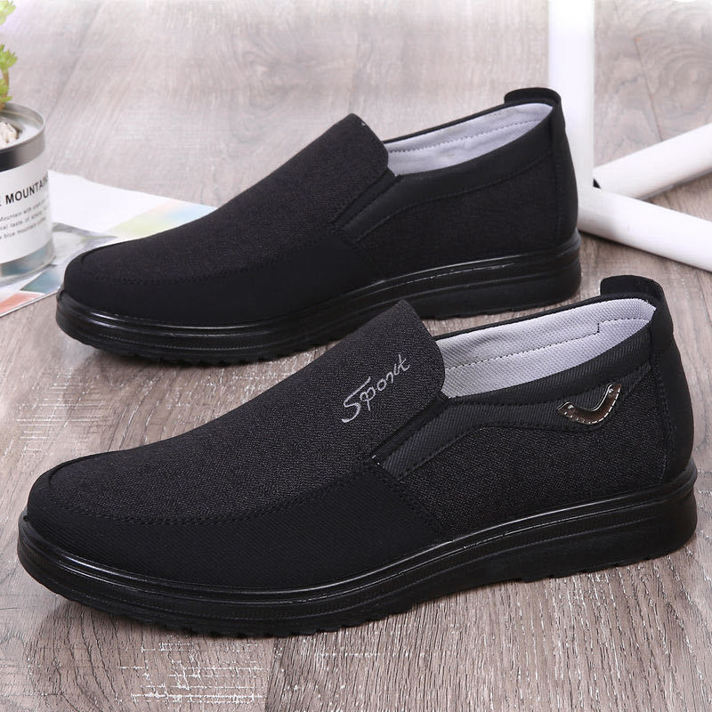 MEN'S EXTENDED WIDTH FOOT AND HEEL COMFORTABLE INSOLE NON-SLIP SHOES